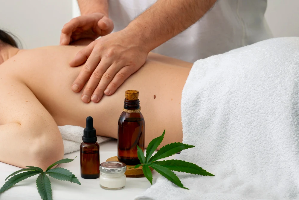 Massagem com óleos essenciais e plantas