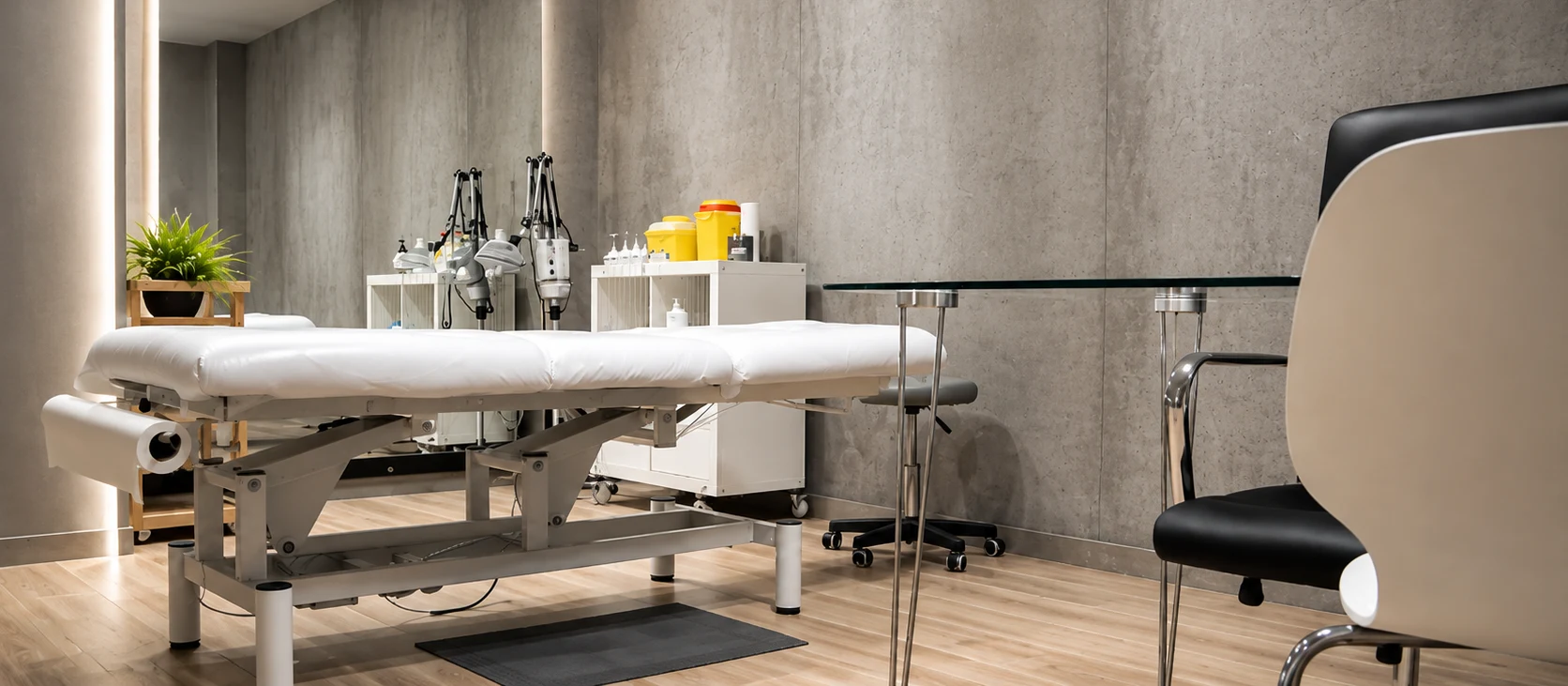 Sala de tratamento da Clínica OSTEOENERGY na Circular Poente, em Évora — fisioterapia, osteopatia e saúde integrada